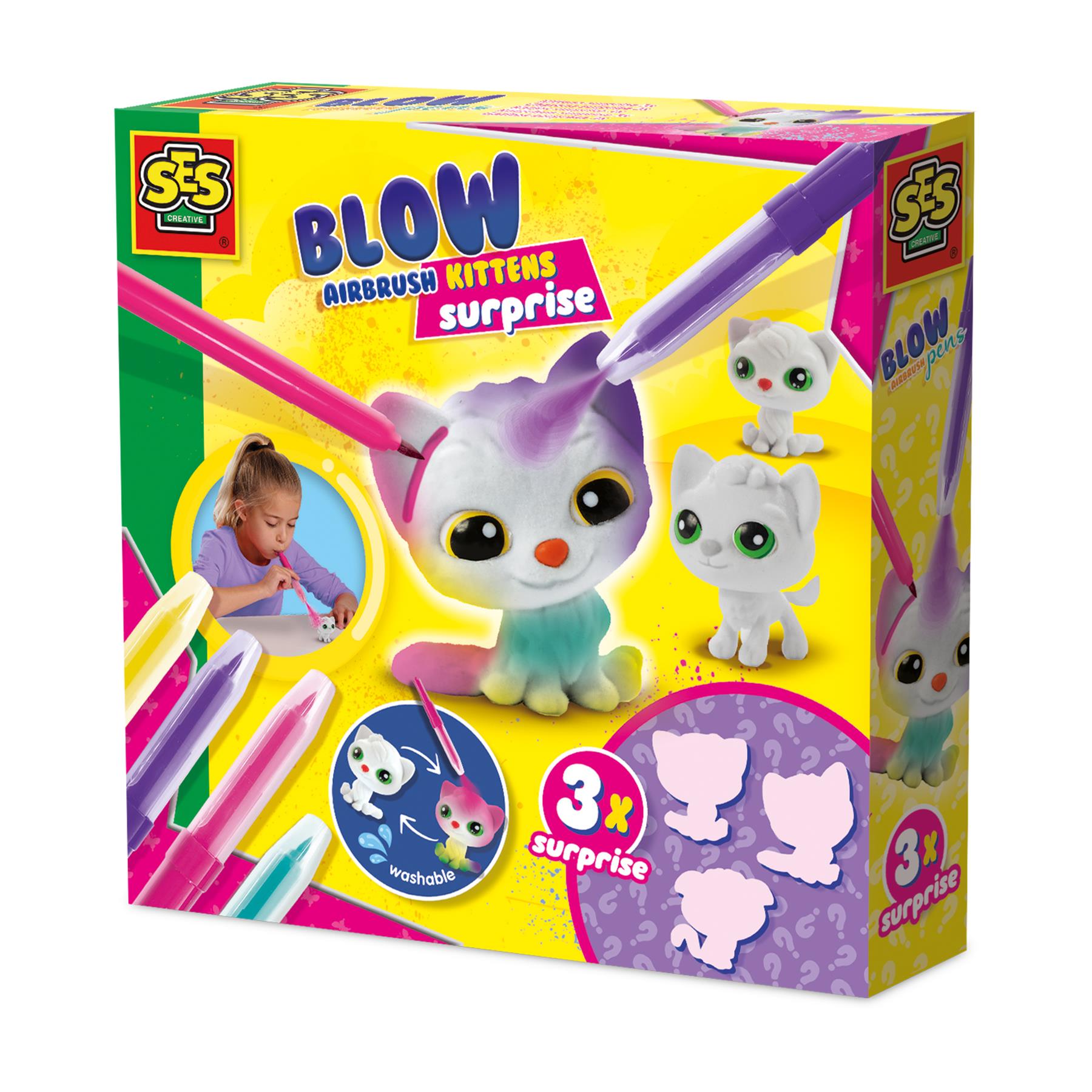 Blow airbrush pens - Kittens surprise 3x
