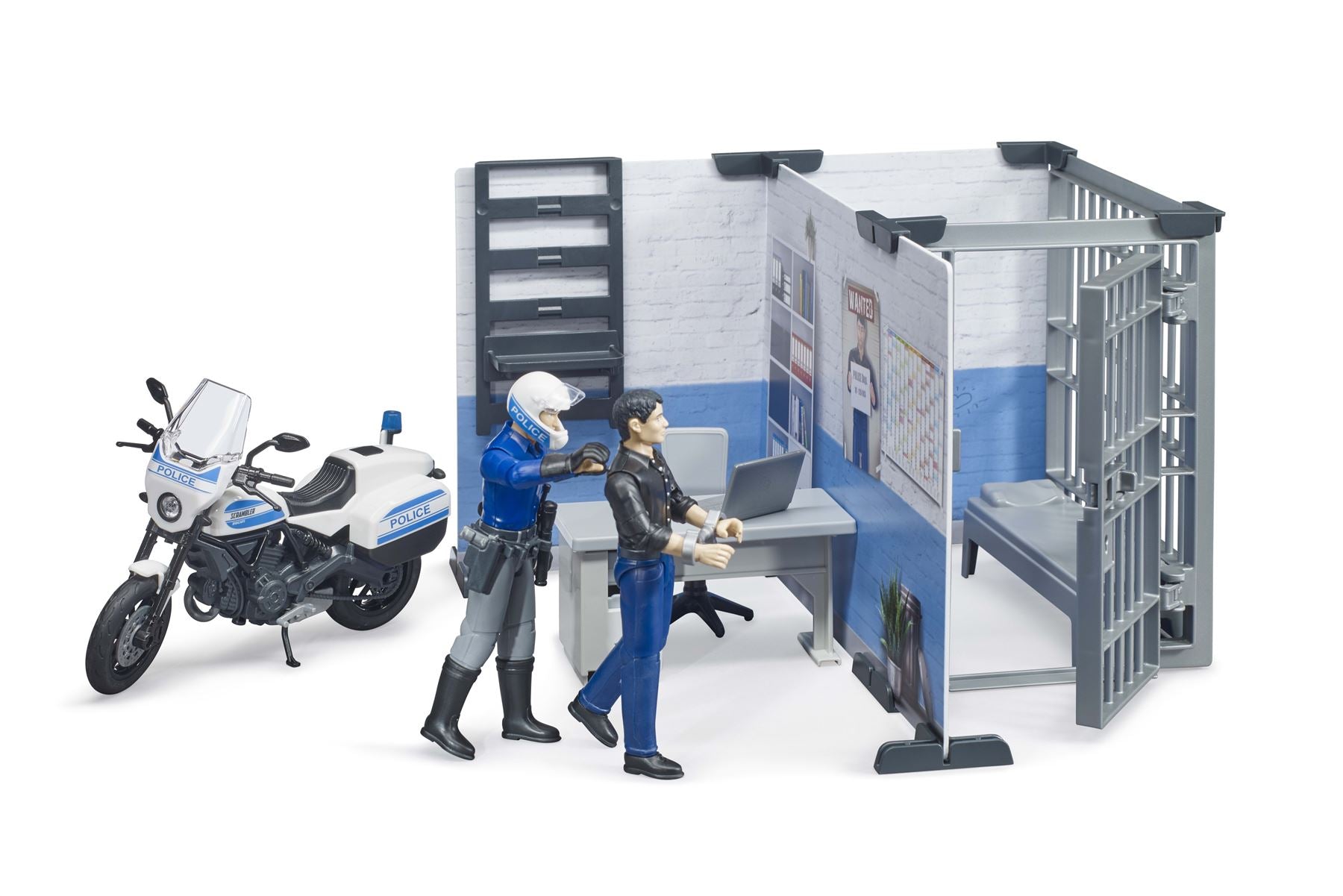 bworld Police station with police motorbike