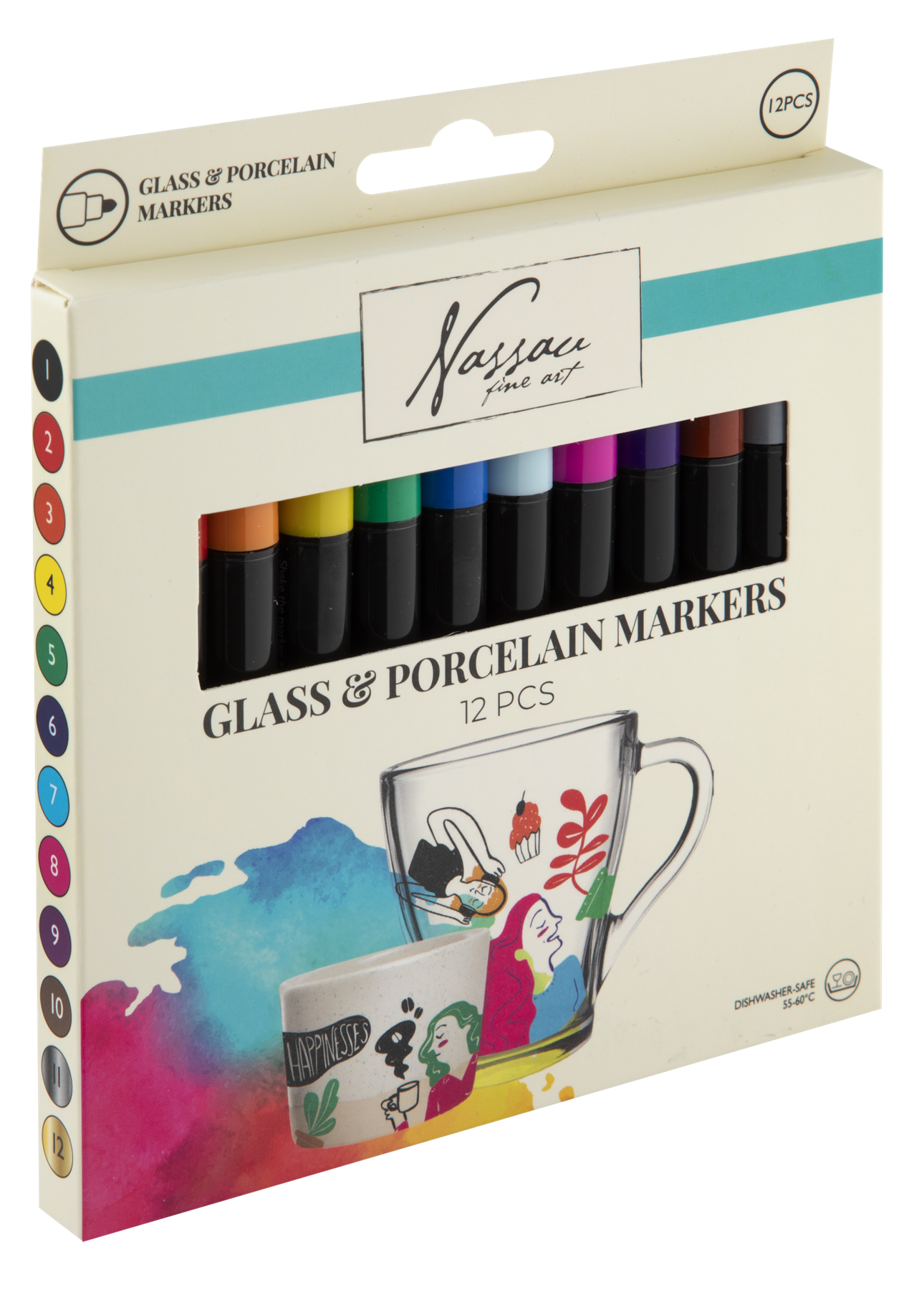Glass & porcelain markers 12 pcs in FC window box