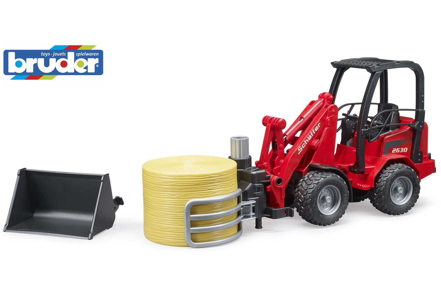 Schäffer Compact loader 2630 with bale gripper+1 round bale