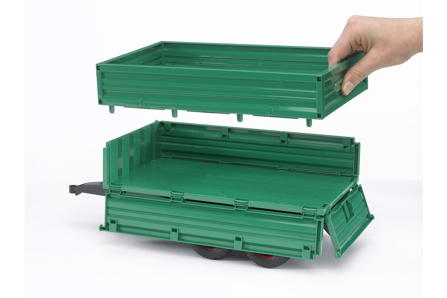 Tipping trailer with removable top