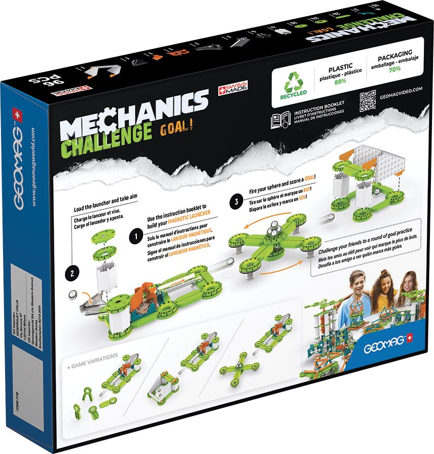 Geomag Mechanics Magnetic Challenge Goal -96 Pieces
