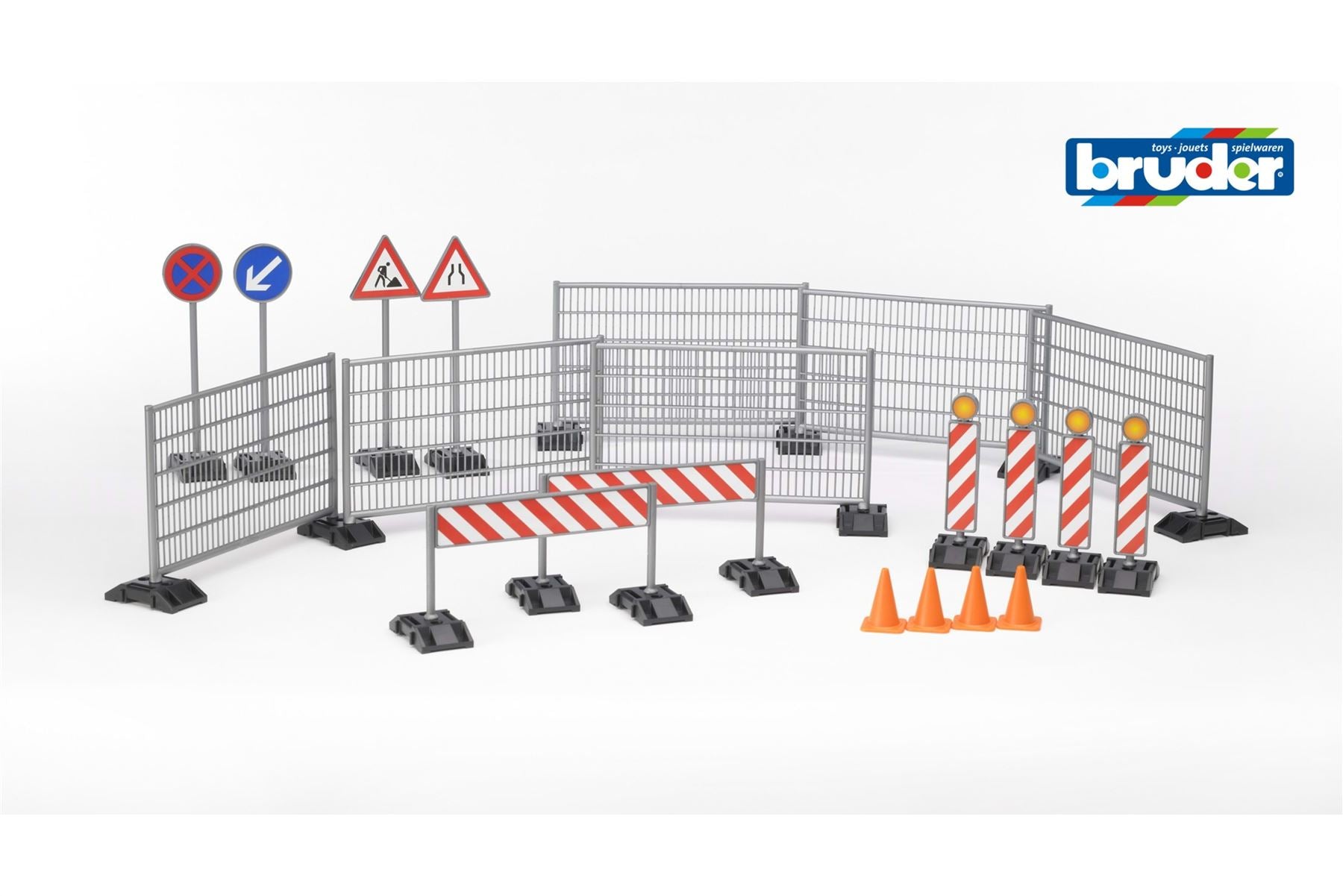 Accessories Construction set: railings, site signs and pylon