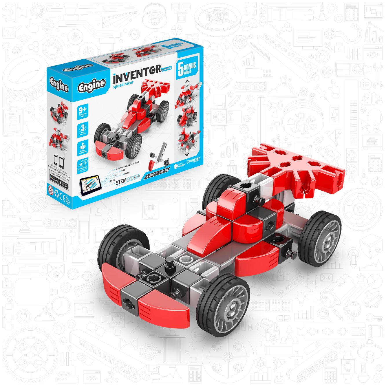 Inventor Mechanics Speed Racer w 5 Models