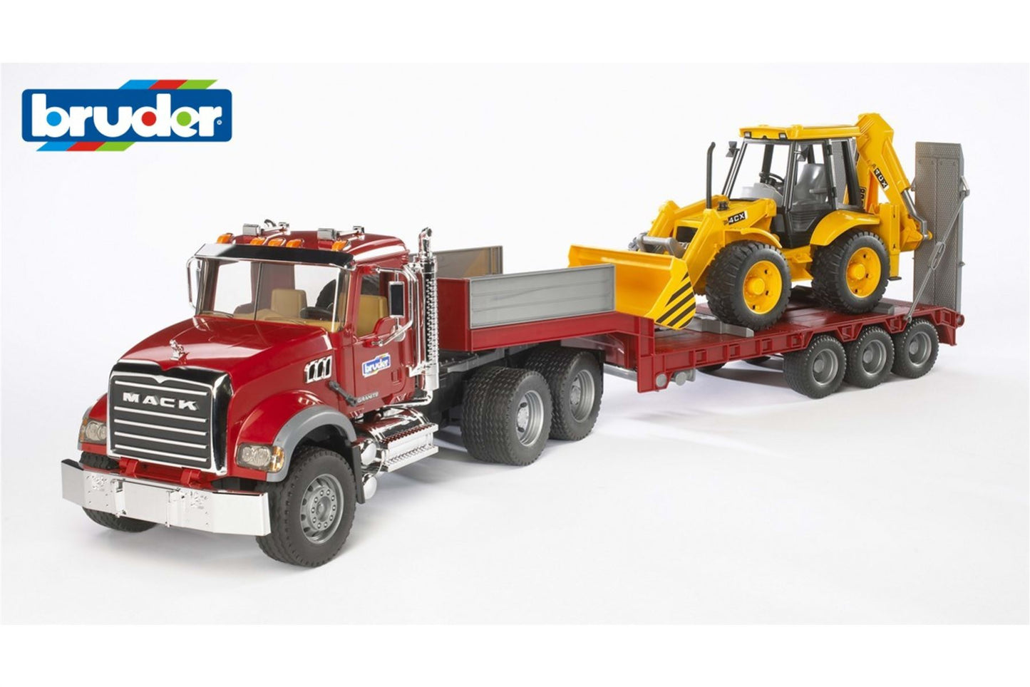 MACK Granite Low loader truck with JCB 4CX Backhoe loader - 17132