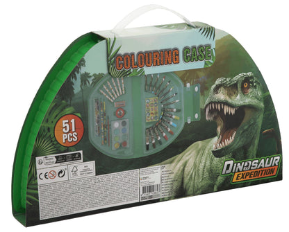 Dino Colouring Case half round - 51 pcs