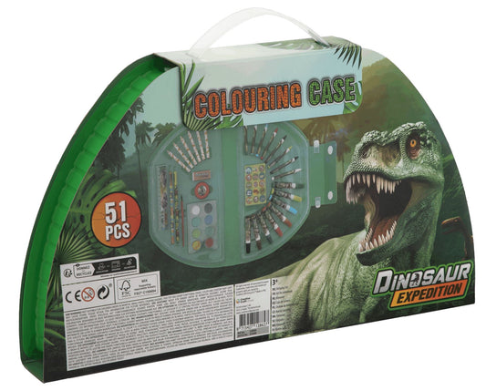Dino Colouring Case half round - 51 pcs