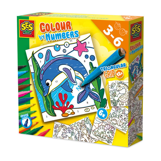 Colour by numbers - Triangular grip colouring pens