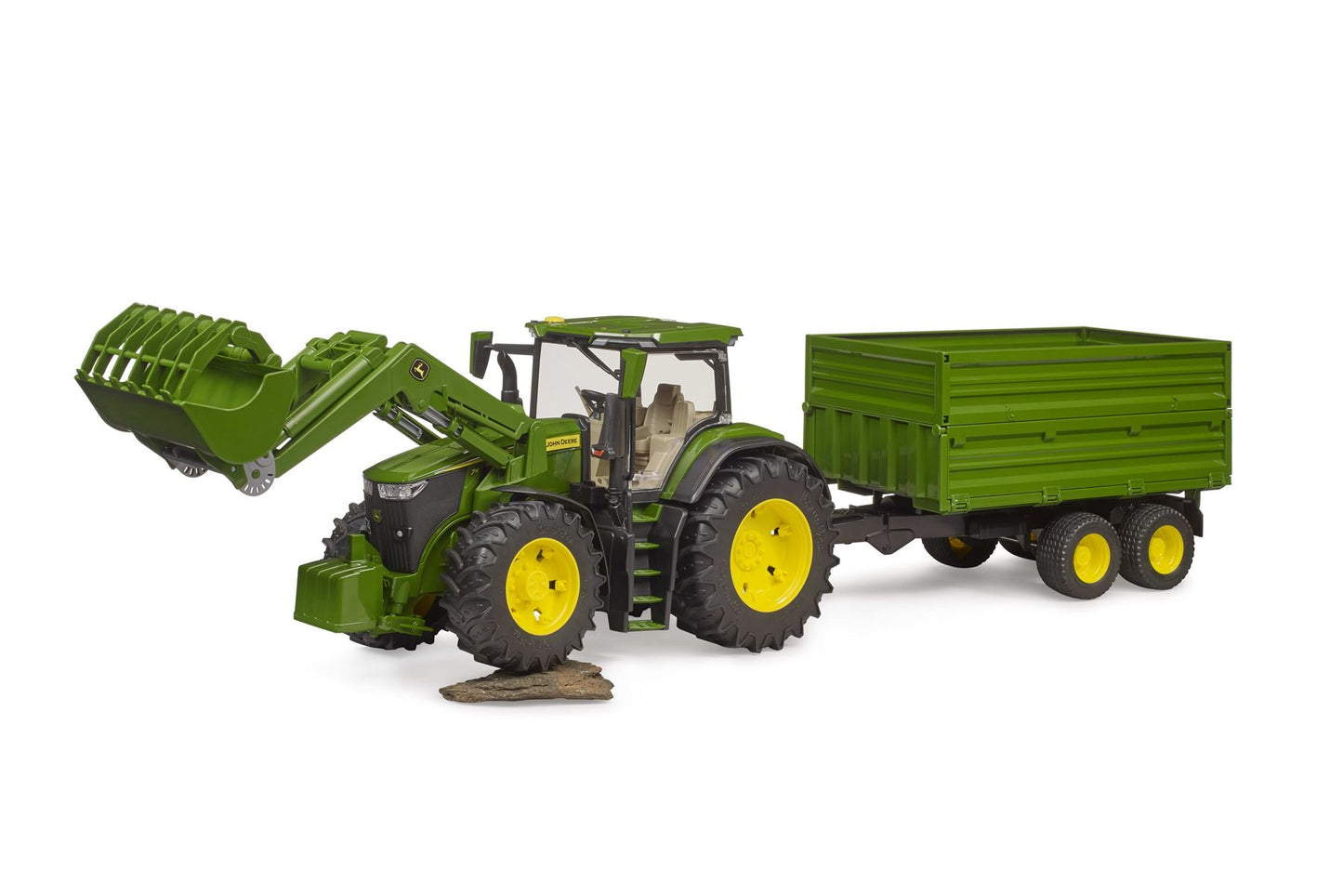 John Deere 7R 350 frontloader and tandemaxle tipping trailer