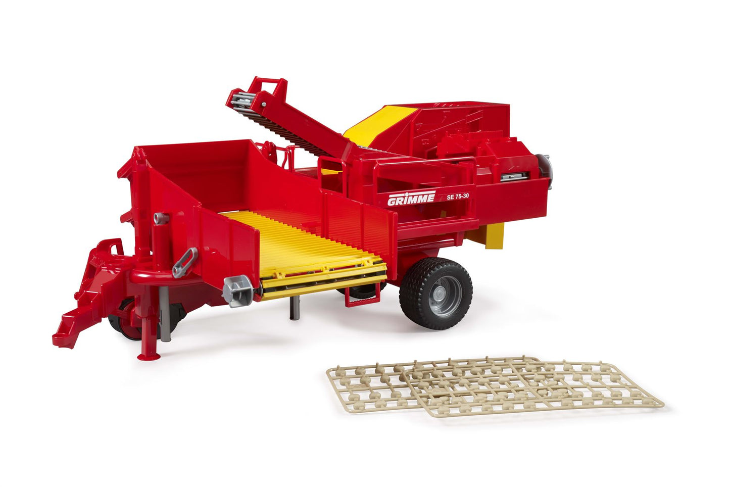 Grimme SE 75-30 potato digger with potatoes-imitations