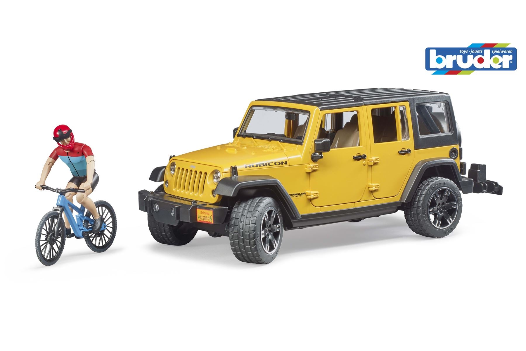 JeepWrangler RubiconUnlimited, 1 mountain bike and cyclist