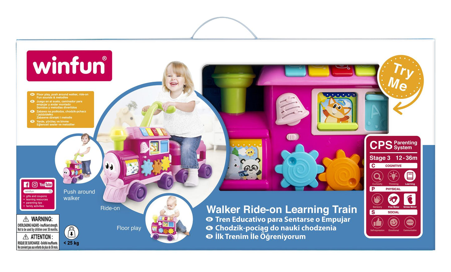 Walker Ride-On Learning Train -Pink