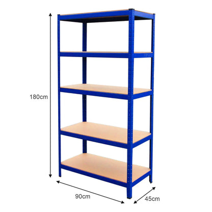 9 x T-Rax Blue Metal Racking Units 90cm x 45cm x 180cm