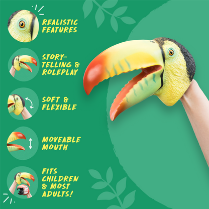 Wild Thingz Hand Puppet - Green Toucan