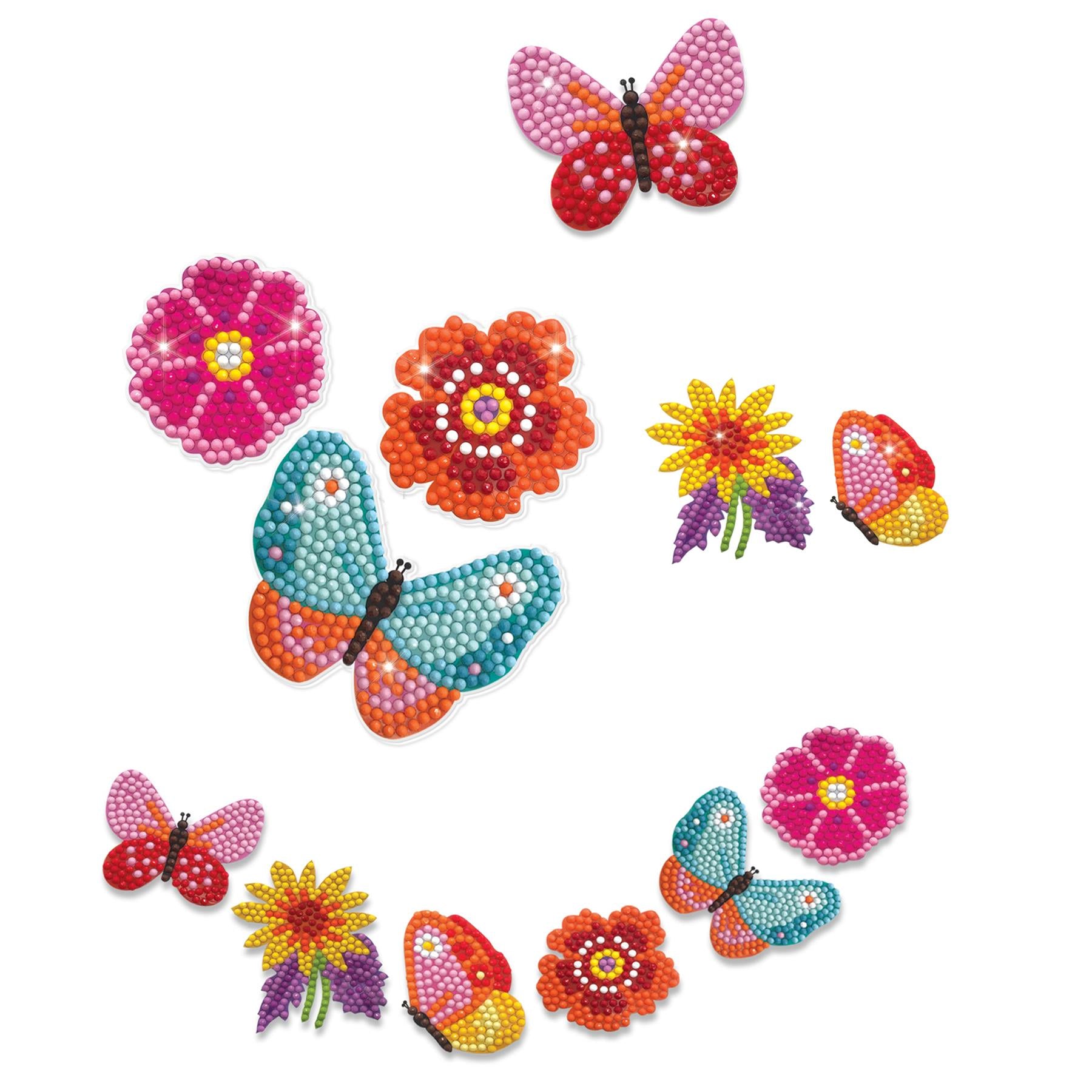 Diamond Design Stickers Flowers And Flutterbies