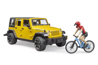 JeepWrangler RubiconUnlimited, 1 mountain bike and cyclist