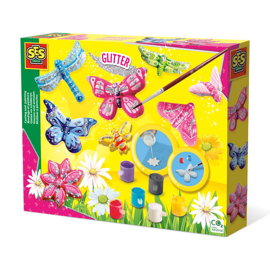 Casting and painting - Butterfly and glitter