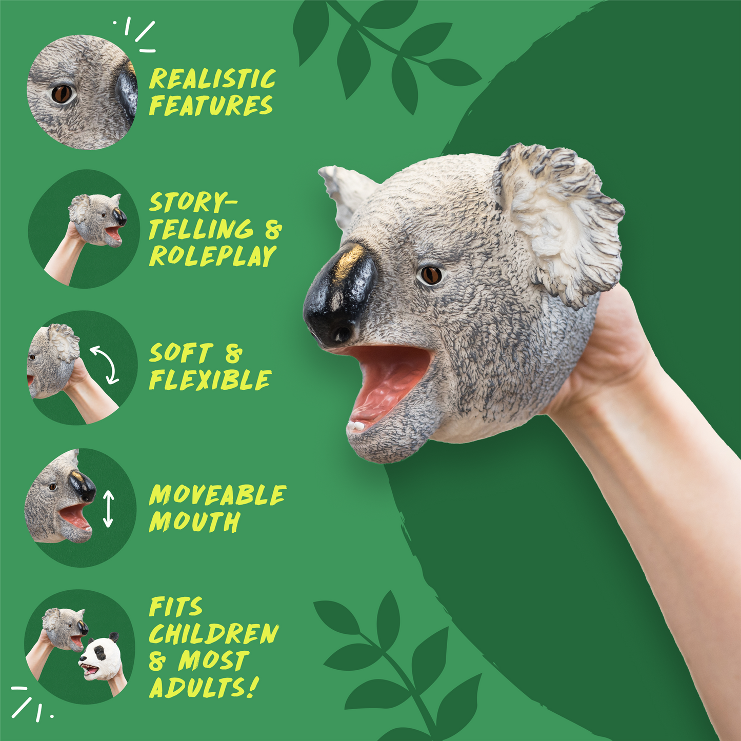 Wild Thingz Hand Puppet - Grey Koala