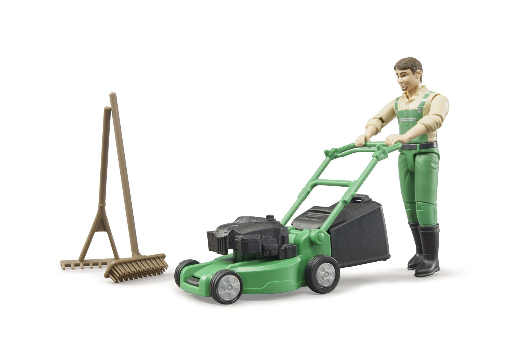 bworld Gardener with lawn mower and equipment