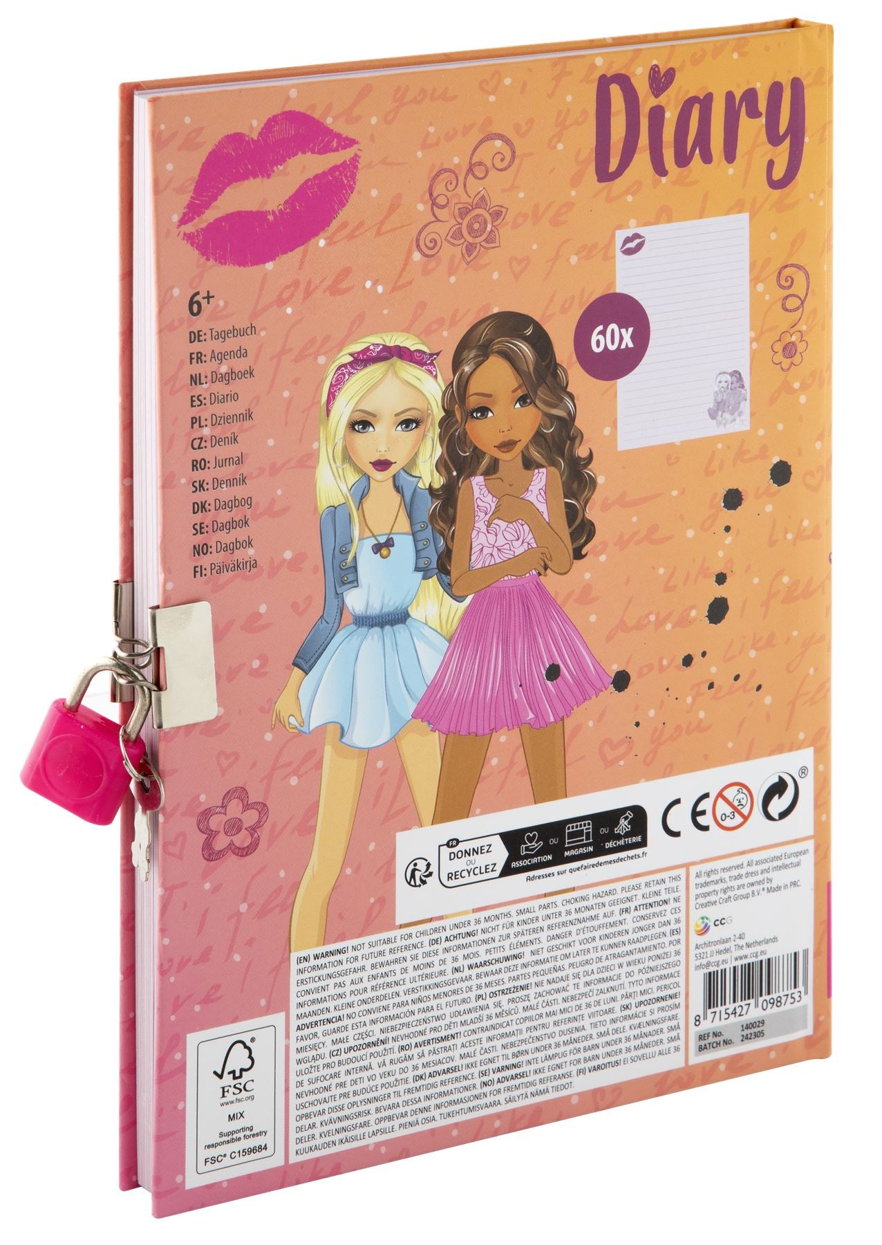 Besties A5 Diary 60 sheets with key & lock
