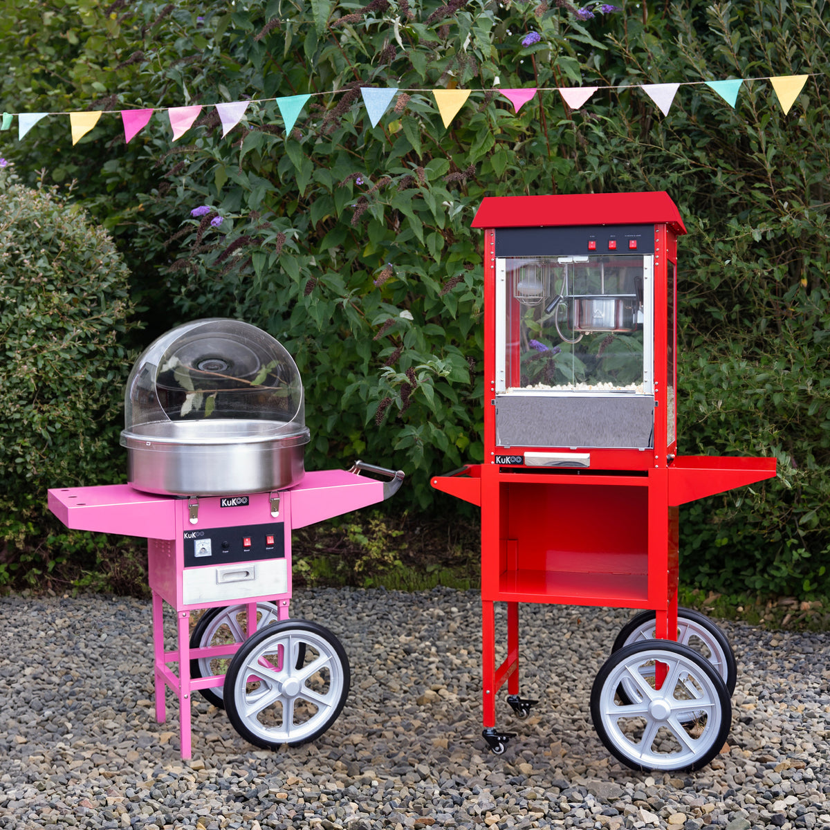 KuKoo 8oz Popcorn Machine & Candy Floss Machine with Carts