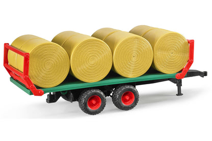 Bale transport trailer with 8 round bales