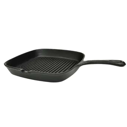 50123 vidaXL Grill Pan Cast Iron 24x23 cm - Black - 36.5 x 24.5 x 3 cm