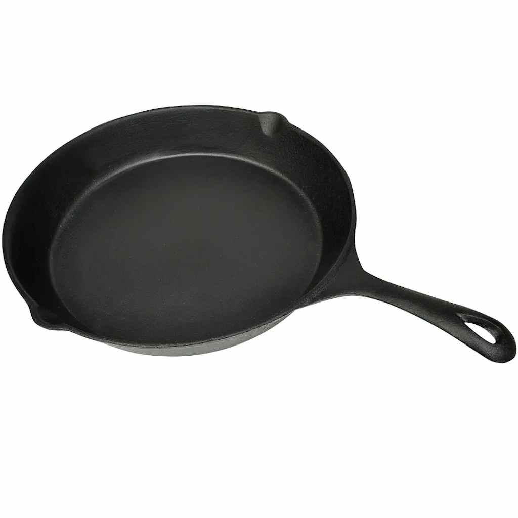 50124 vidaXL Grill Fry Pan Cast Iron 30 cm Round - Black - 42 x 31 x 6.5 cm
