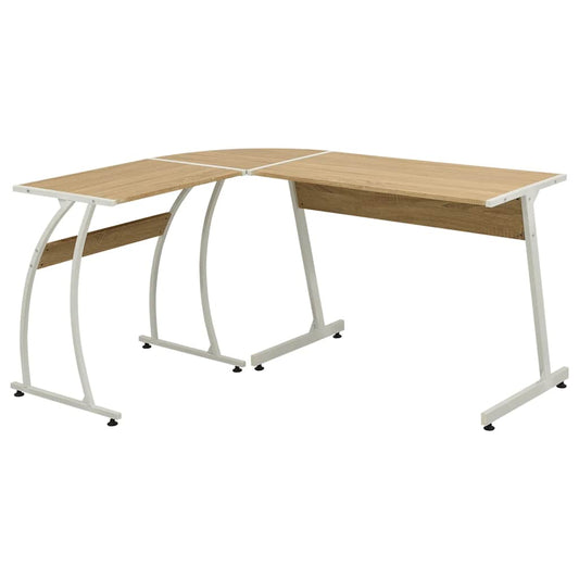 20133 vidaXL Corner Desk L-Shaped Oak - Brown - 152 x 117 x 74 cm