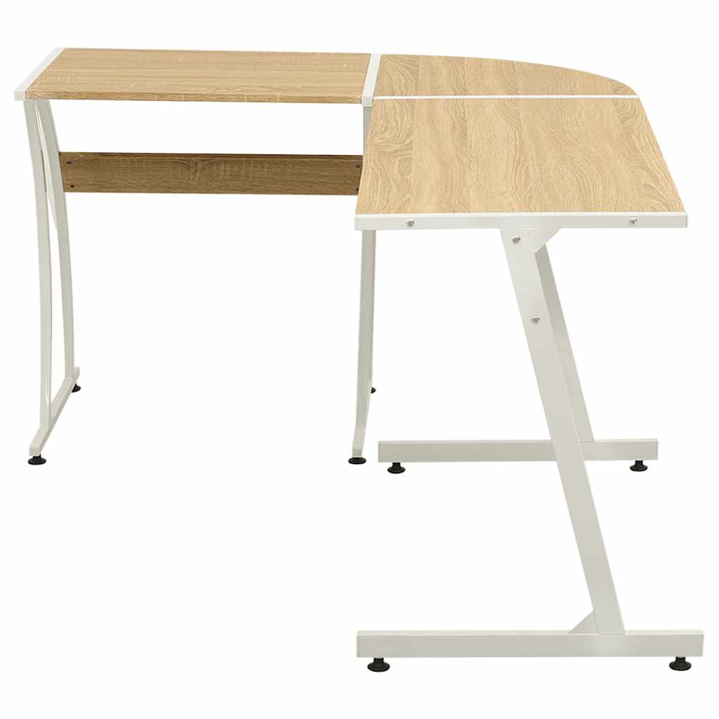 20133 vidaXL Corner Desk L-Shaped Oak - Brown - 152 x 117 x 74 cm