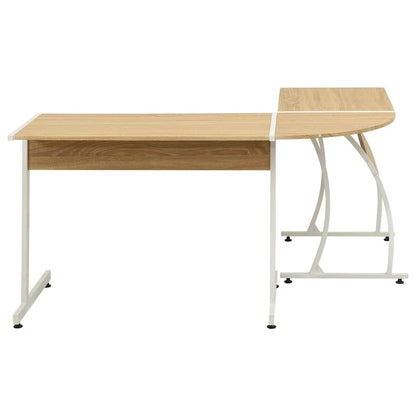 20133 vidaXL Corner Desk L-Shaped Oak - Brown - 152 x 117 x 74 cm