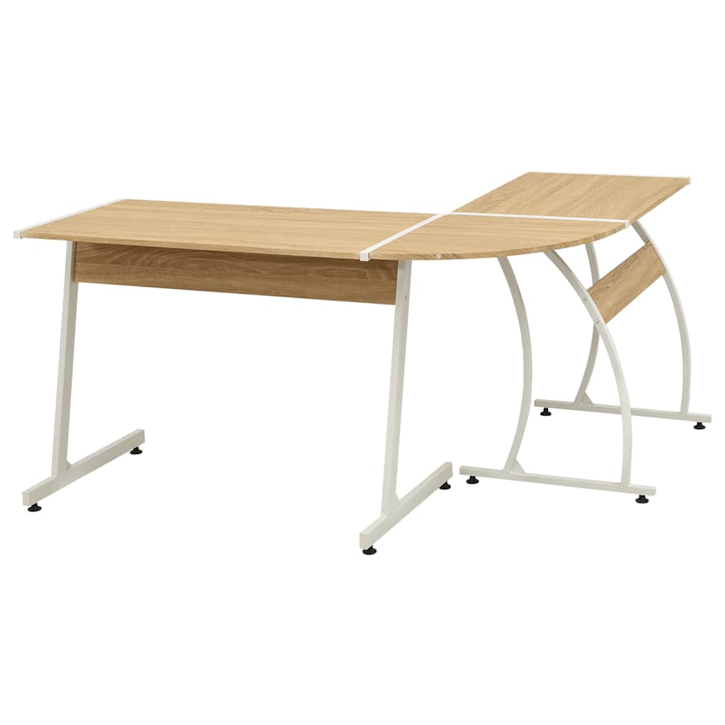 20133 vidaXL Corner Desk L-Shaped Oak - Brown - 152 x 117 x 74 cm
