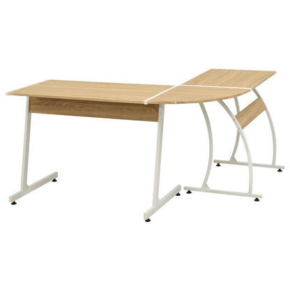 20133 vidaXL Corner Desk L-Shaped Oak - Brown - 152 x 117 x 74 cm