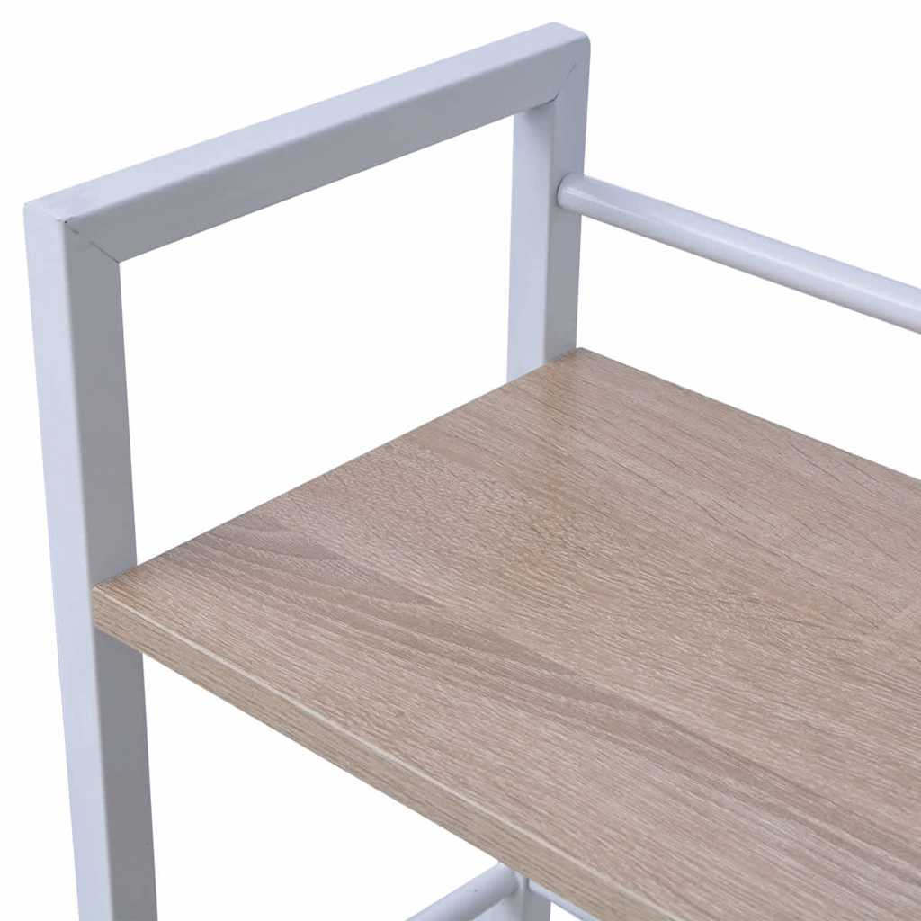 vidaXL Desk with 4-Tier Bookcase Oak - Brown - 120 x 52 x 120 cm
