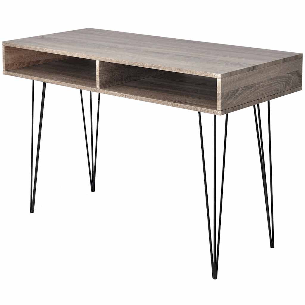 20136 vidaXL Desk with 2 Compartments Grey - Multicolour - 110 x 50 x 76 cm