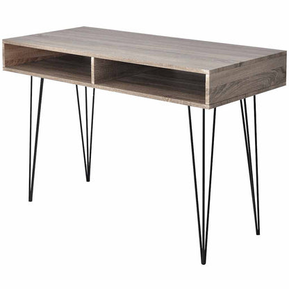20136 vidaXL Desk with 2 Compartments Grey - Multicolour - 110 x 50 x 76 cm