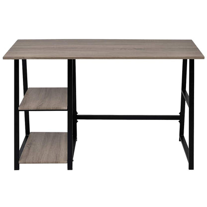 20137 vidaXL Desk with 2 Shelves Grey and Oak - 120 x 50 x 73 cm