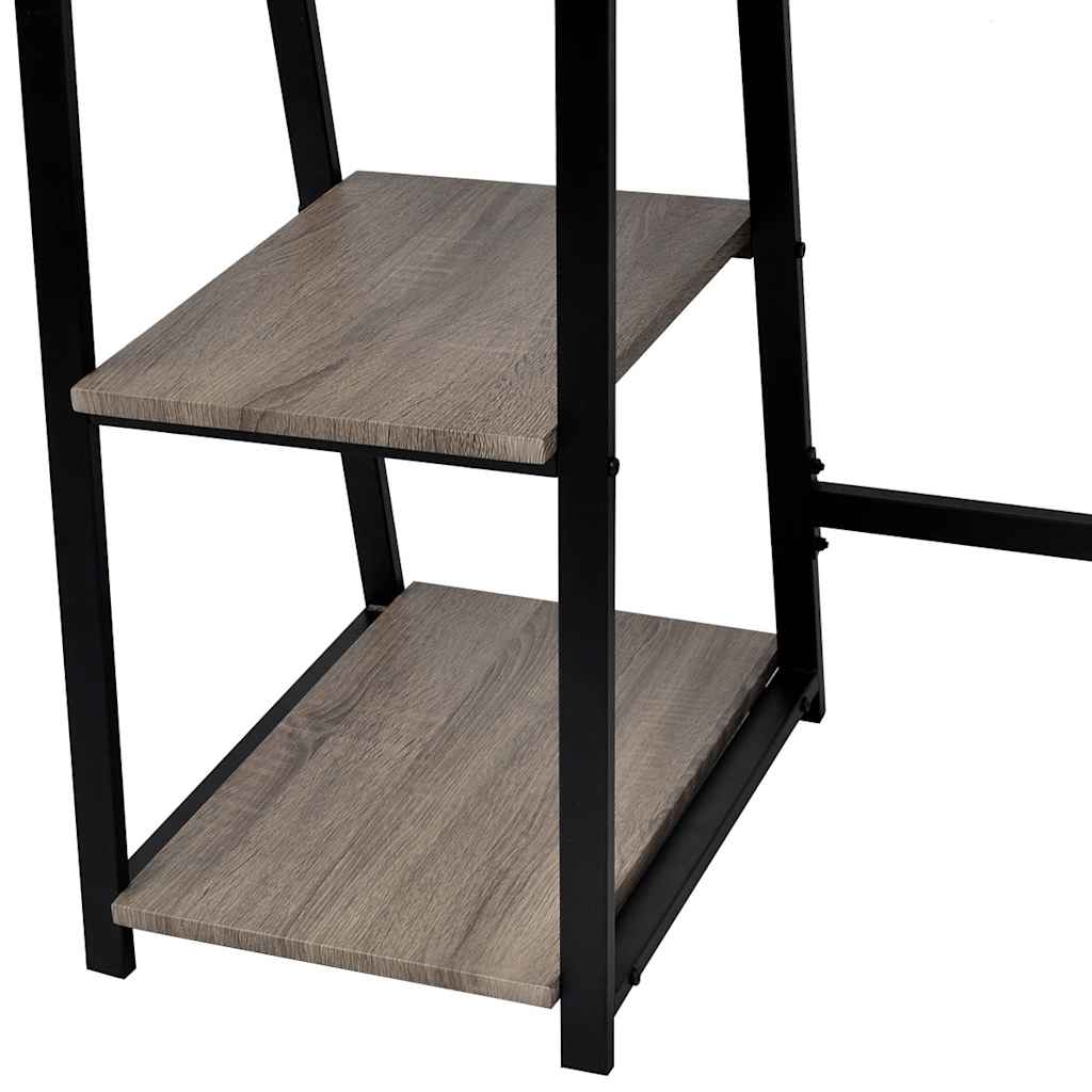 20137 vidaXL Desk with 2 Shelves Grey and Oak - 120 x 50 x 73 cm