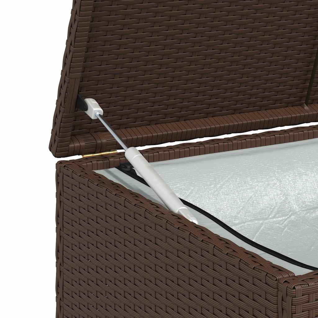 vidaXL Garden Storage Box Brown 120x50x60 cm Poly Rattan