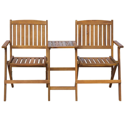 vidaXL Folding Garden Bench with Tea Table 140 cm Solid Acacia Wood - Brown