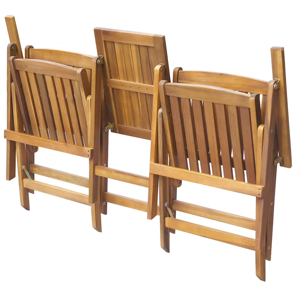 vidaXL Folding Garden Bench with Tea Table 140 cm Solid Acacia Wood - Brown