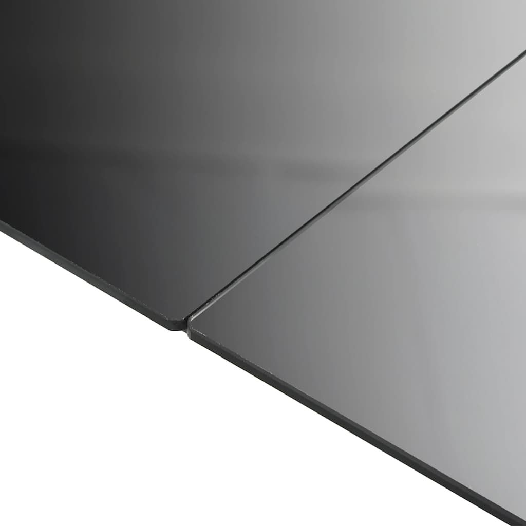 vidaXL Garden Table Black 150x90x74 cm Aluminium and Glass - 150 x 90 cm