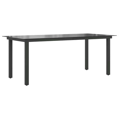 vidaXL Garden Dining Table | Black | Aluminium and Glass | 190 x 90 cm | Durable