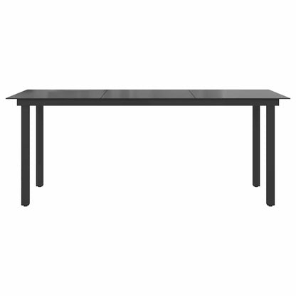 vidaXL Garden Dining Table | Black | Aluminium and Glass | 190 x 90 cm | Durable