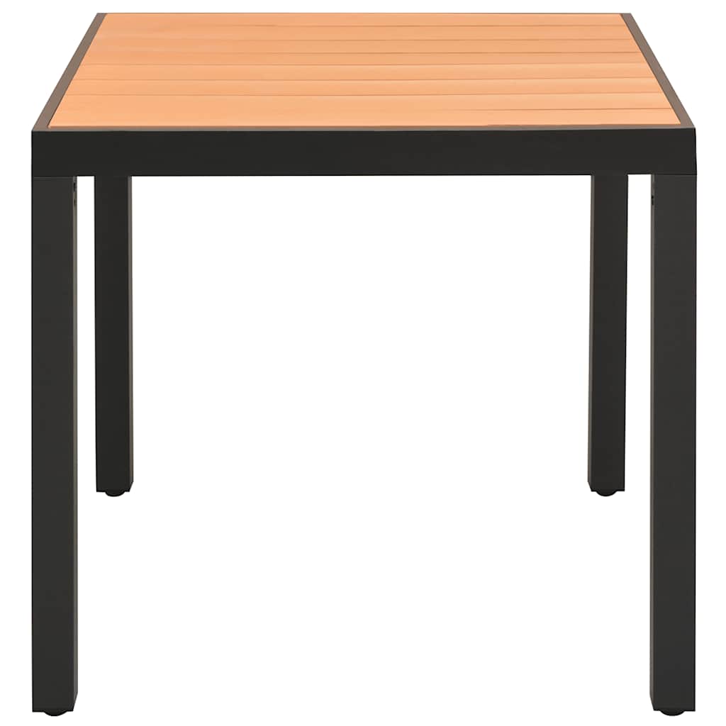 vidaXL Garden Table Brown 80x80x74 cm Aluminium and WPC - 80 x 80 cm