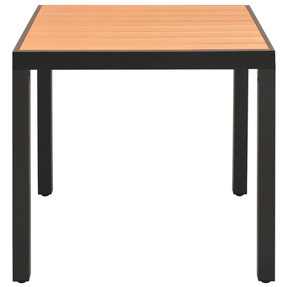 vidaXL Garden Table Brown 80x80x74 cm Aluminium and WPC - 80 x 80 cm