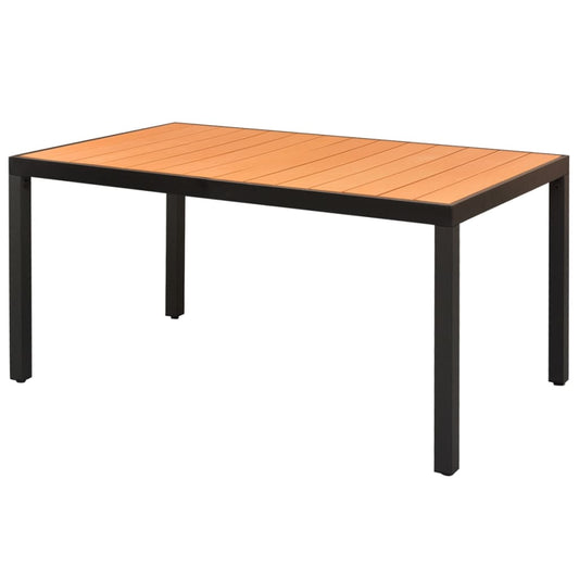 vidaXL Garden Table Brown 150x90x74 cm Aluminium and WPC - 150 x 90 cm
