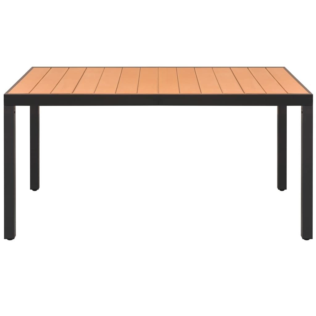 vidaXL Garden Table Brown 150x90x74 cm Aluminium and WPC - 150 x 90 cm
