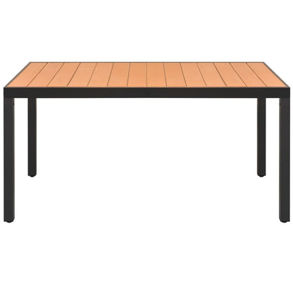 vidaXL Garden Table Brown 150x90x74 cm Aluminium and WPC - 150 x 90 cm