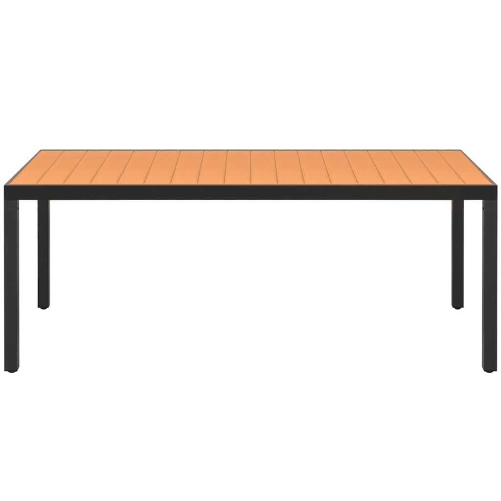 vidaXL Garden Table Brown 185x90x74 cm Aluminium and WPC - 185 x 90 cm